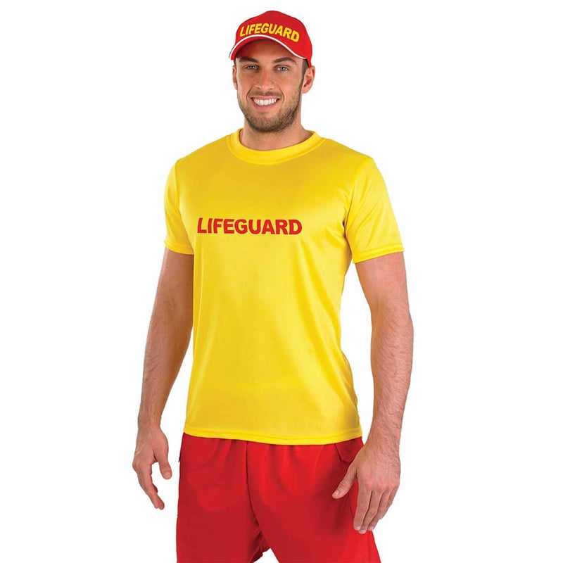 fun shack Mens Lifeguard Costume, Male Lifeguard Outfit, Beach Rescue Uniform for Men, Summer Swimwear Accessory, Medium - Image 2